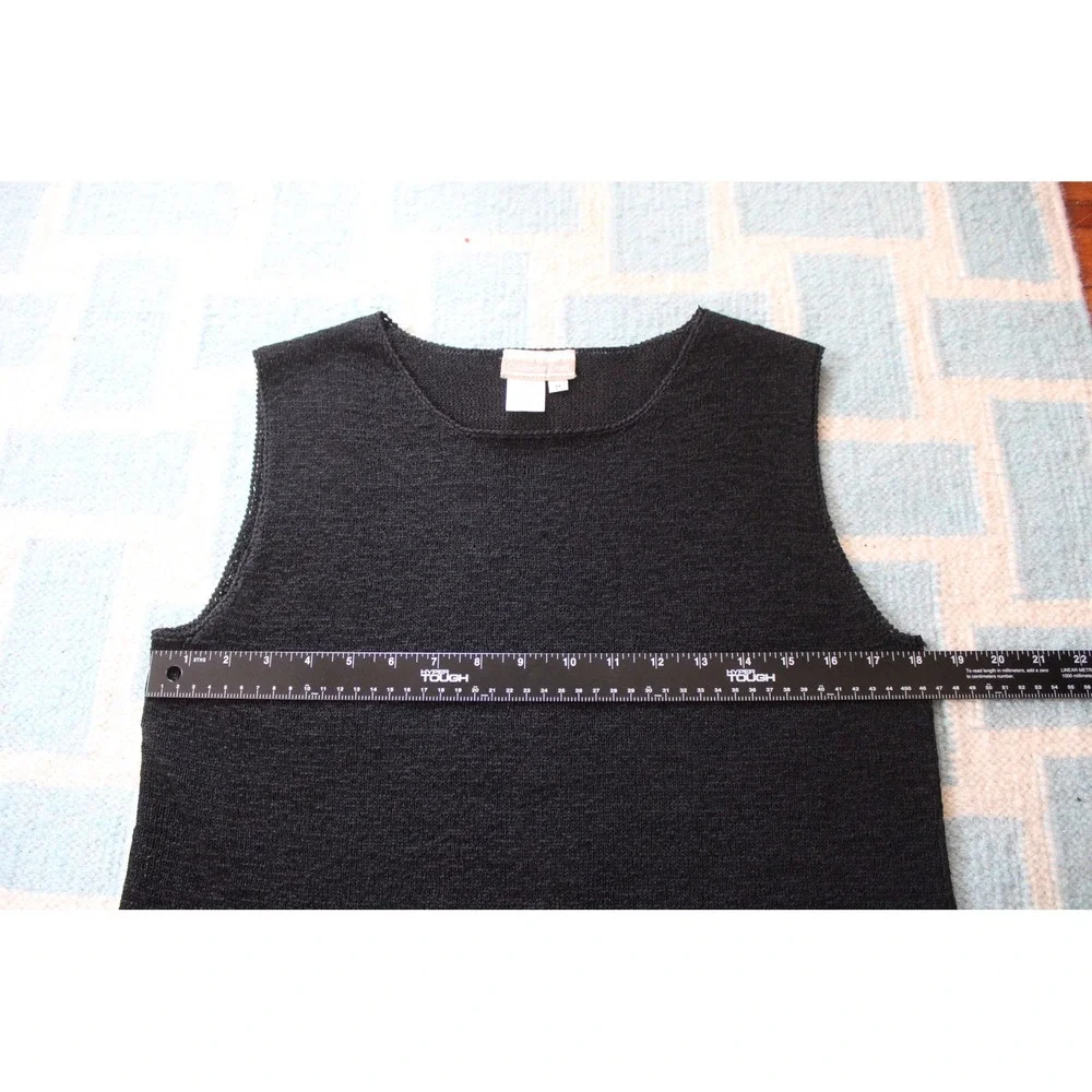 Coldwater Creek Size M Black Knit Shell Top Sleeveless Scoop Neck Layering Shell - Picture 6 of 7